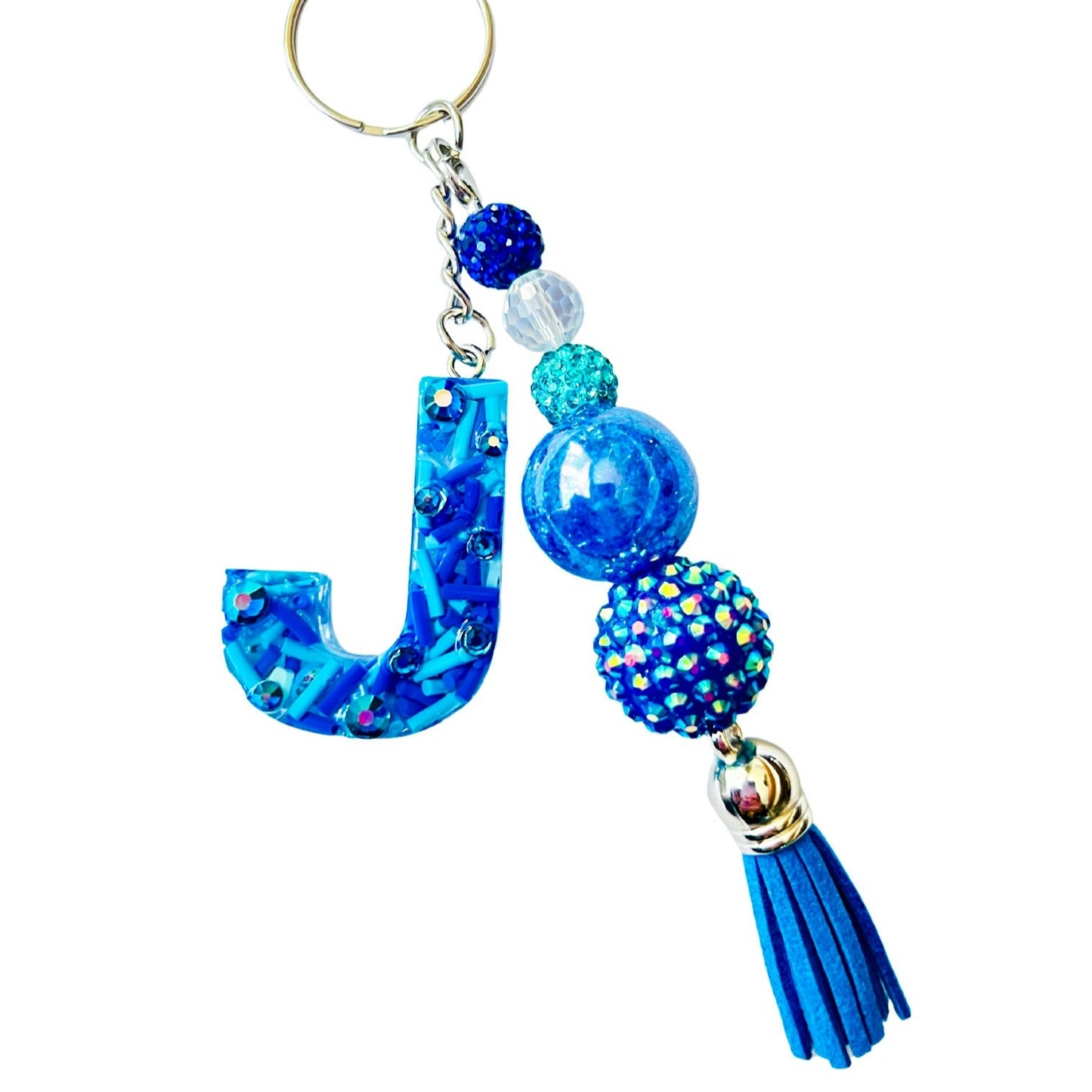 Everything Blue Initial Keychain – Accessories by Sparkle Studio