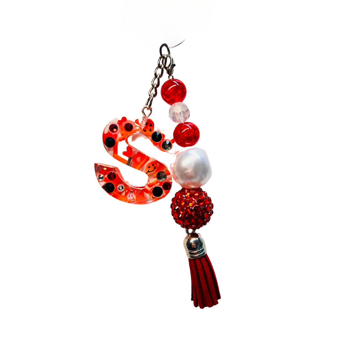 Everything Red Initial Keychains - Sparkle Studio Accessories
