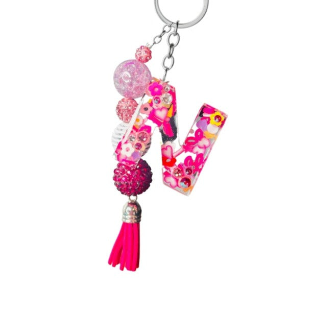 'Everything Pink & Chic' Initial Keychain - Sparkle Studio Accessories.