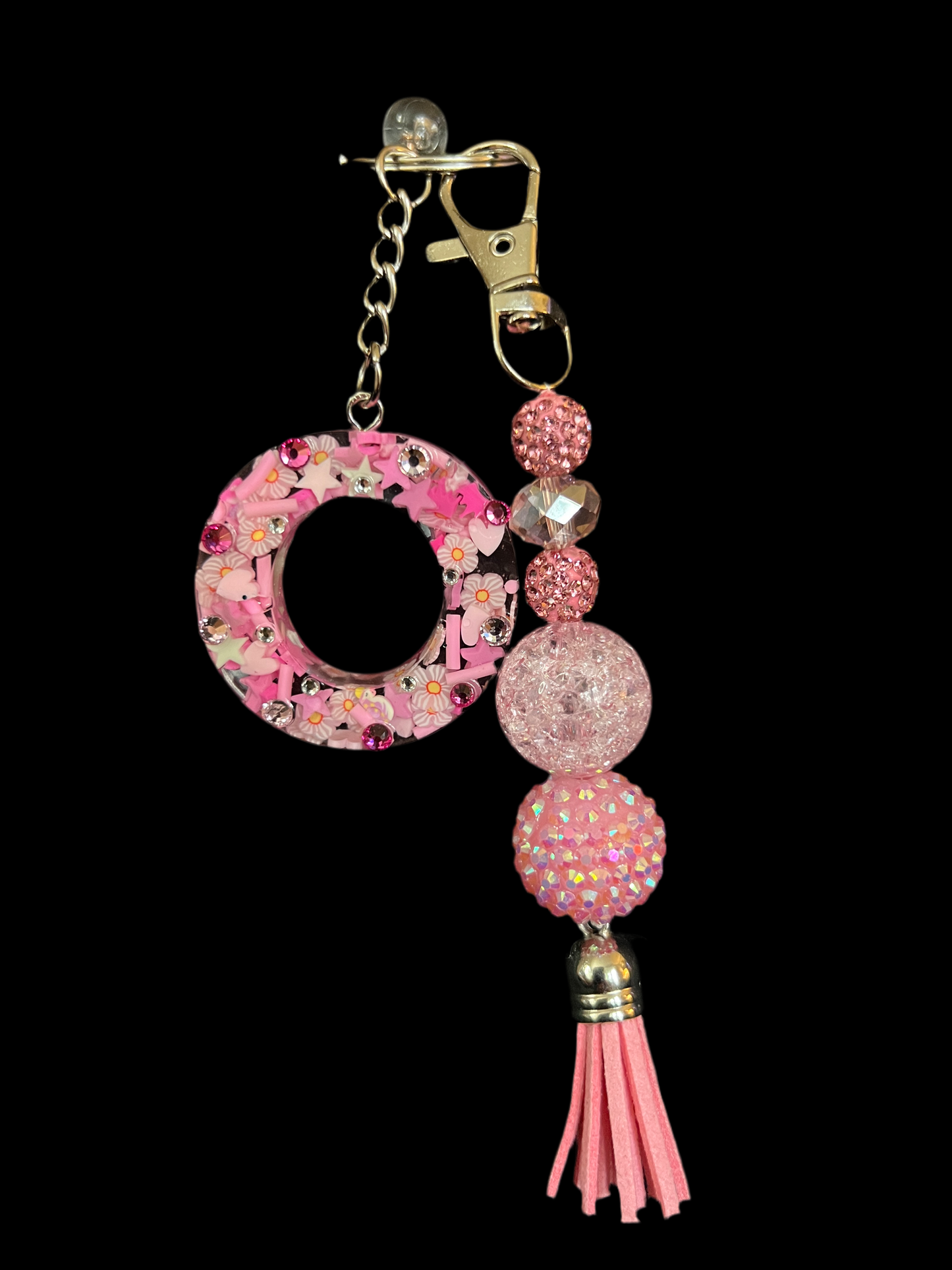 'Everything Pink & Chic' Initial Keychain - Sparkle Studio Accessories.