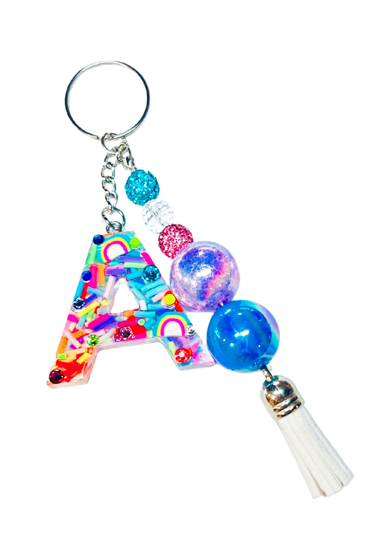 Sprinkles and Confetti Initial Keychain – Sparkle Studio Accessories