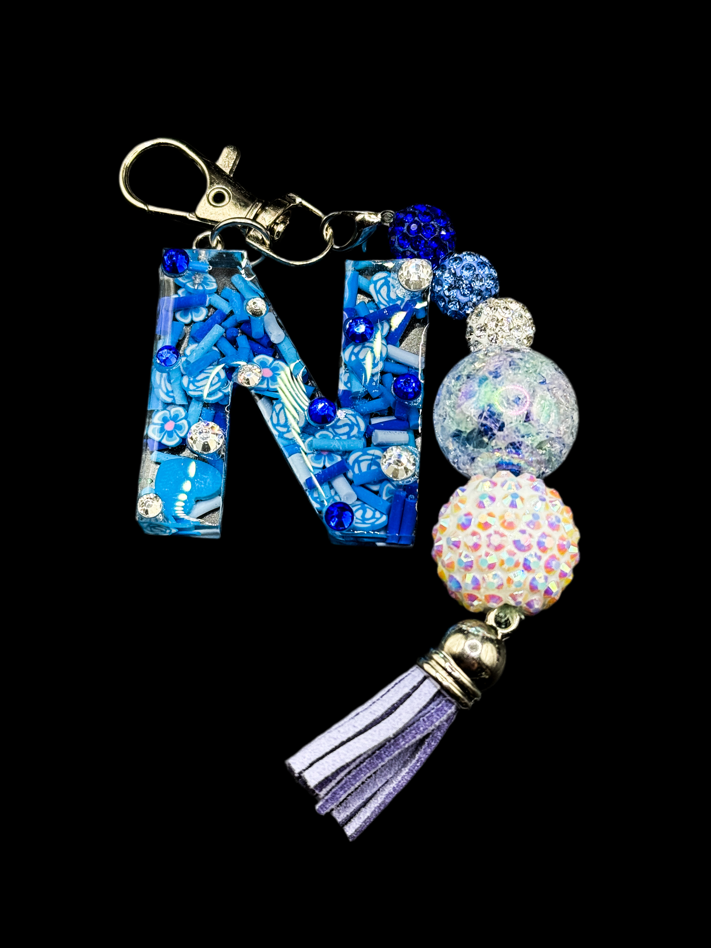 Everything Blue Initial Keychain – Accessories by Sparkle Studio