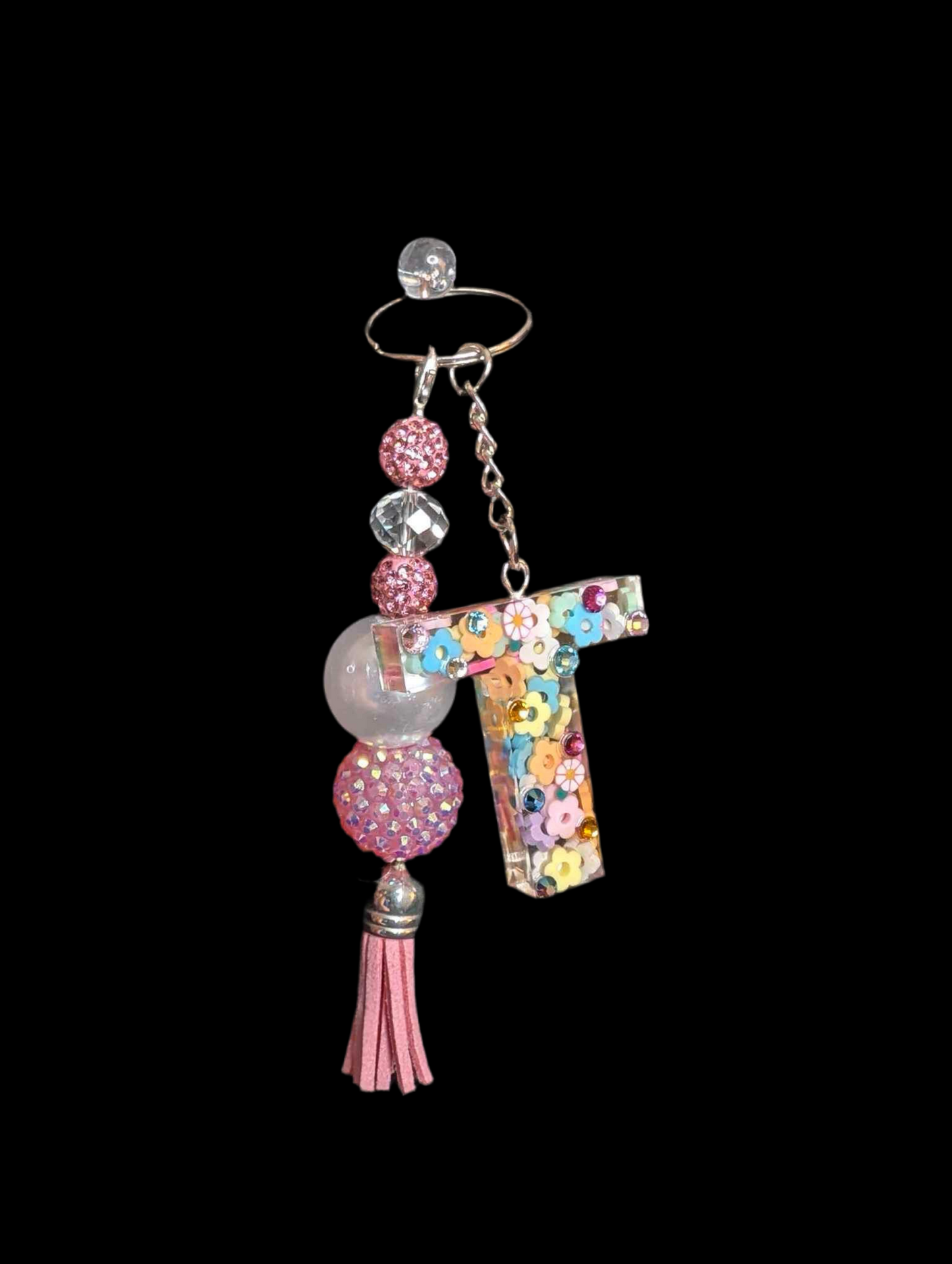 Spring Flowers Initial Keychain – Accessories by Sparkle Studio