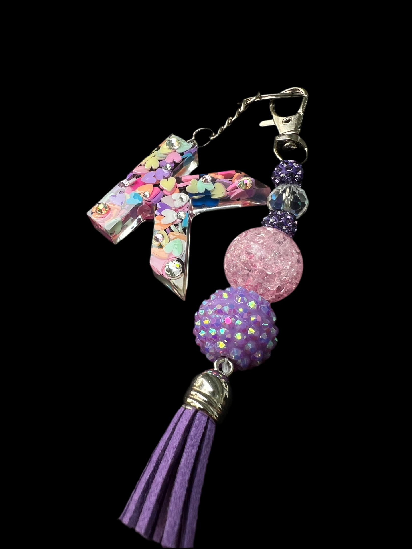 Pastel Hearts Initial Keychain – Accessories by Sparkle Studio