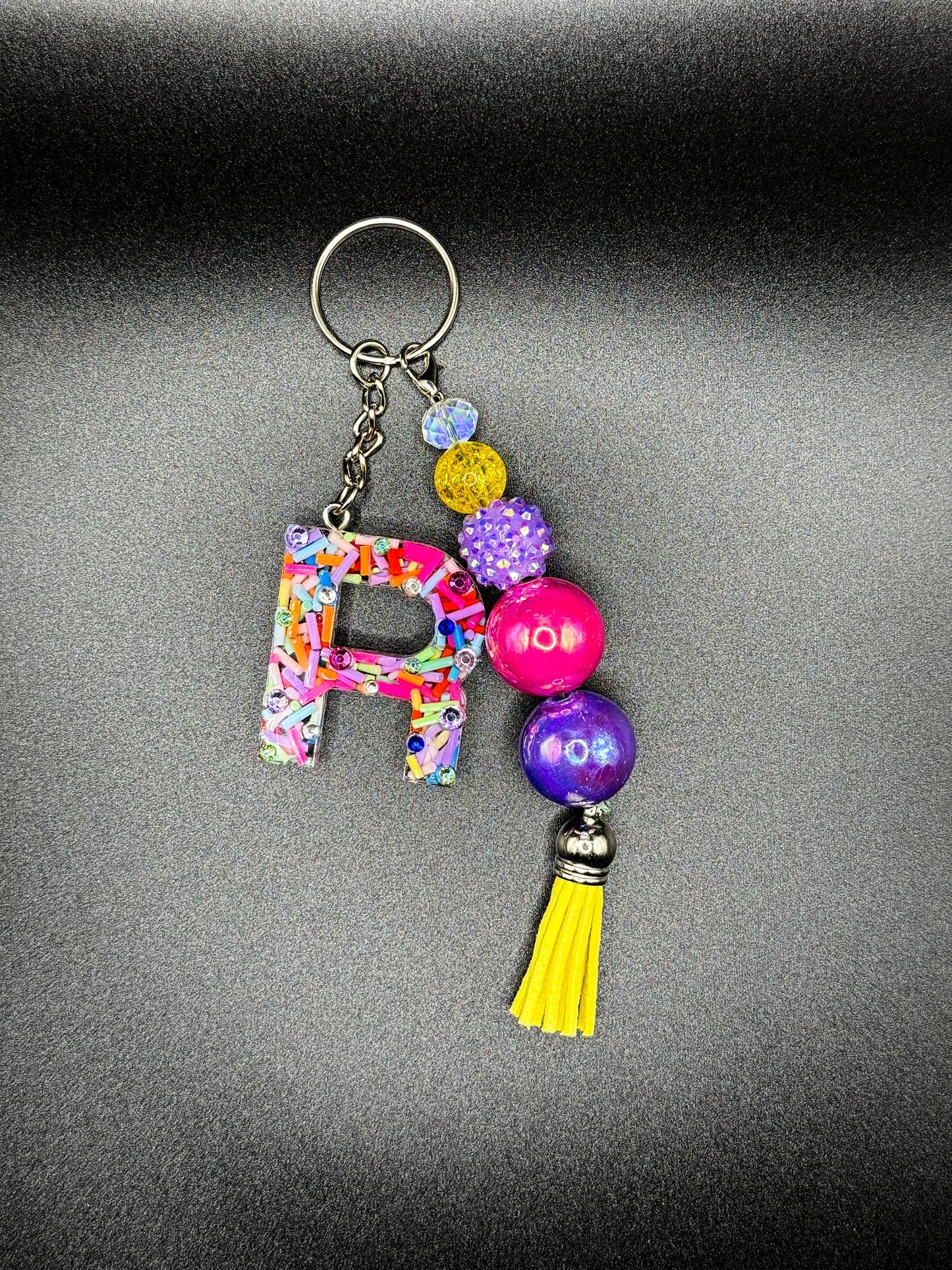Sprinkles and Confetti Initial Keychain – Sparkle Studio Accessories