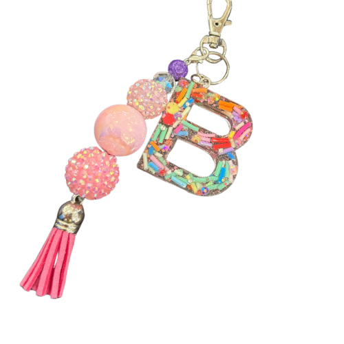 Sprinkles & Confetti Initial Keychain