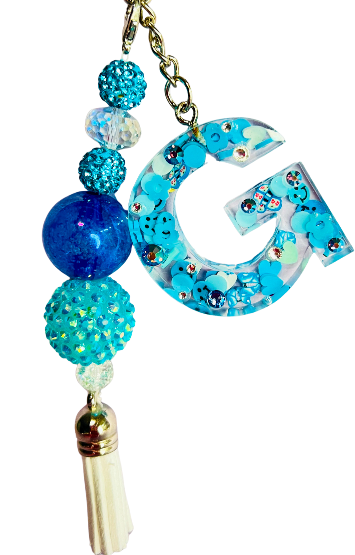 Everything Blue Initial Keychain – Accessories by Sparkle Studio