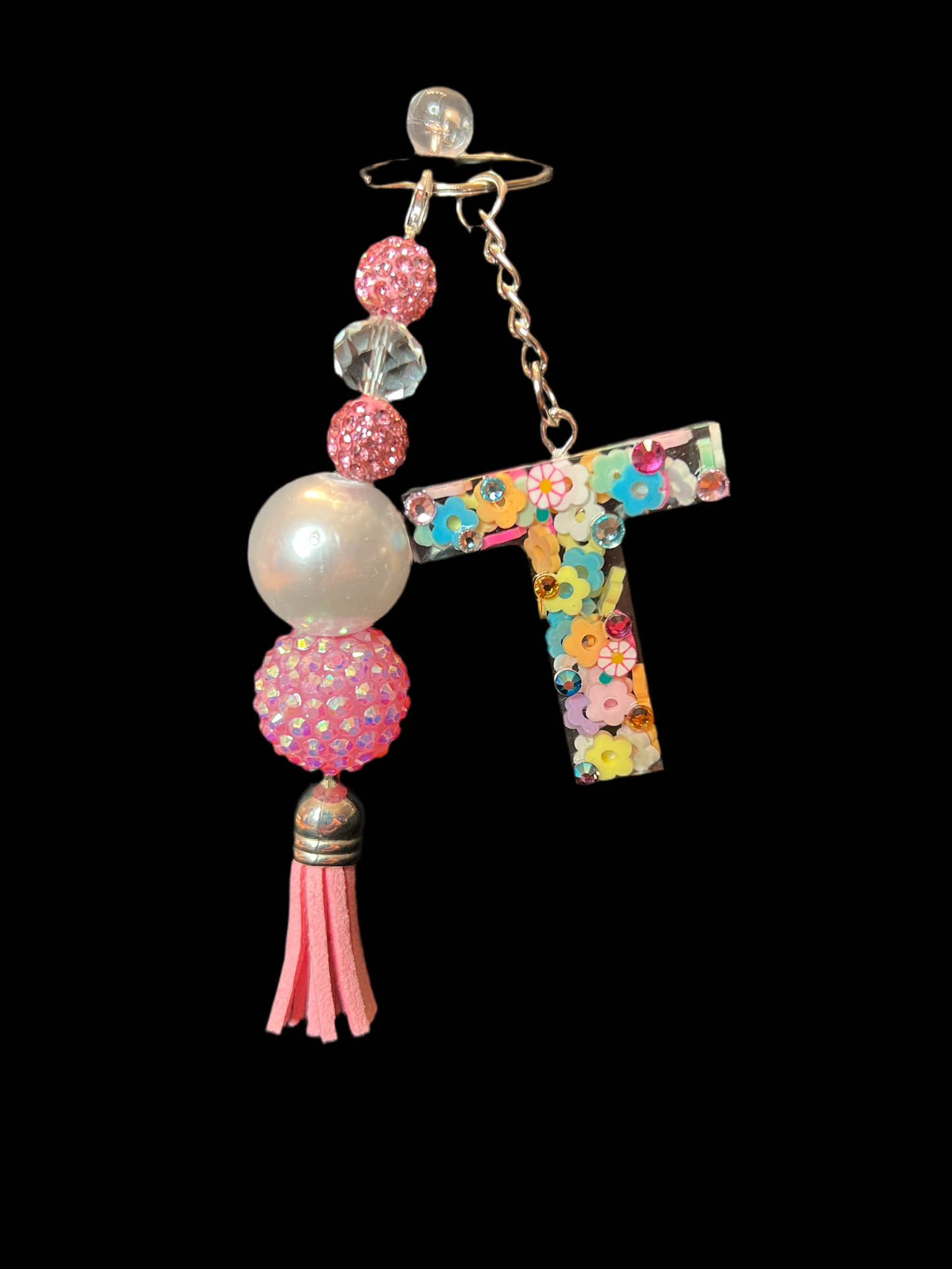Spring Flowers Initial Keychain – Accessories by Sparkle Studio