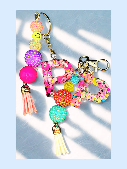 Girly Pop Pink letter charm - Sparkle Studio Accessories.