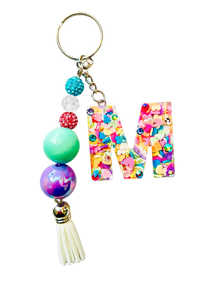 Pastel Hearts Initial Keychain – Accessories by Sparkle Studio