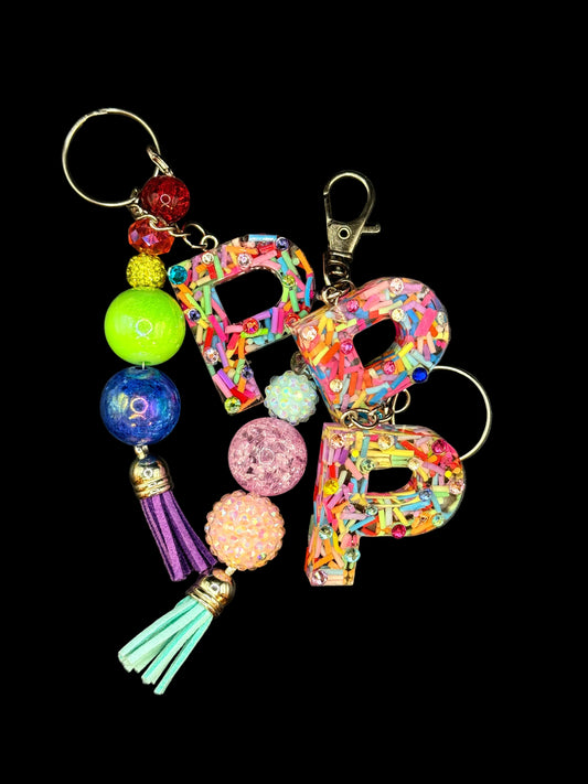 Sprinkles & Confetti Initial Keychain