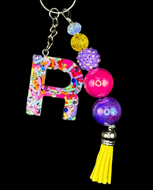 Sprinkles and Confetti Initial Keychain – Sparkle Studio Accessories
