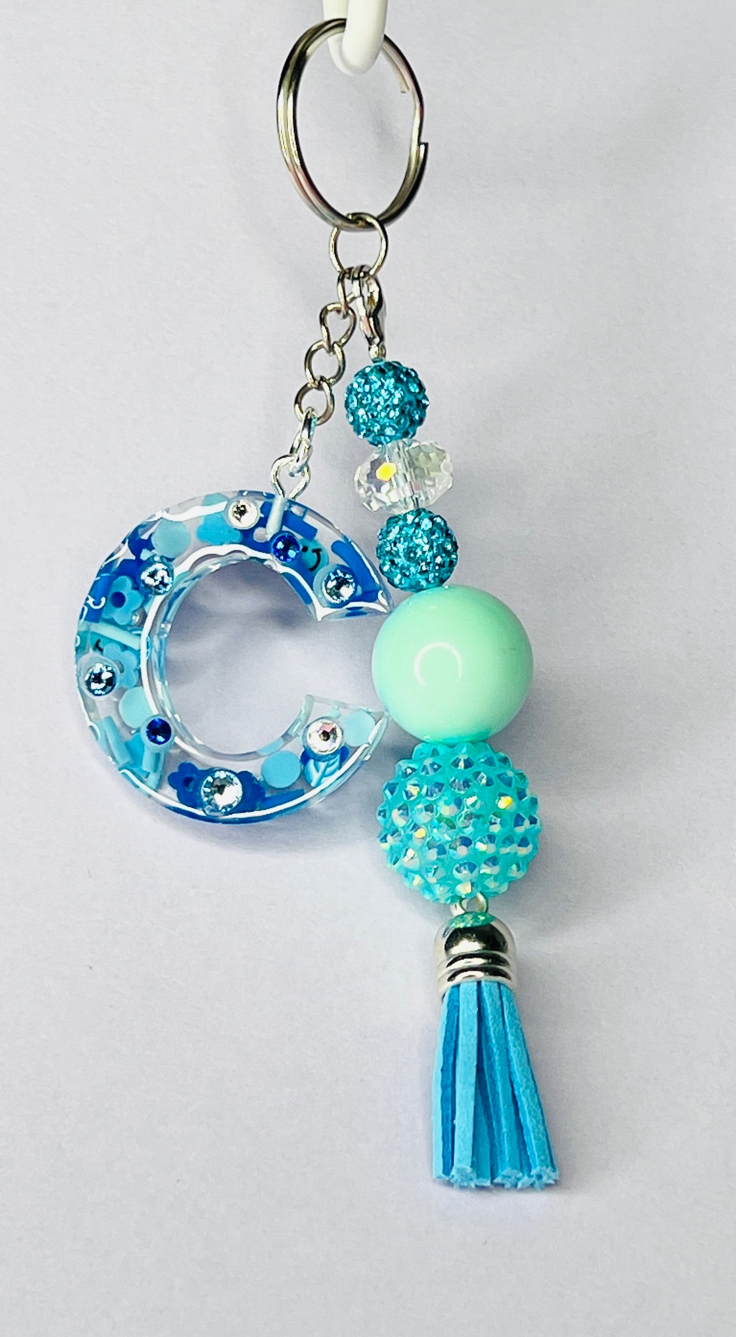 Everything Blue Initial Keychain – Accessories by Sparkle Studio