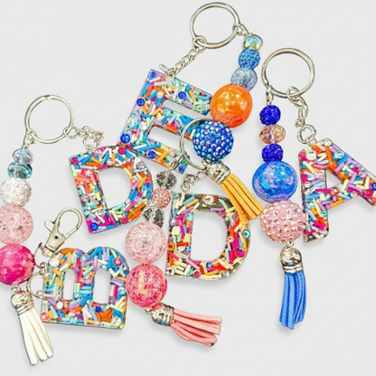 Sprinkles & Confetti Initial Keychain