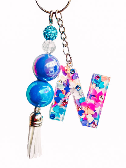 Pastel Hearts Initial Keychain – Accessories by Sparkle Studio